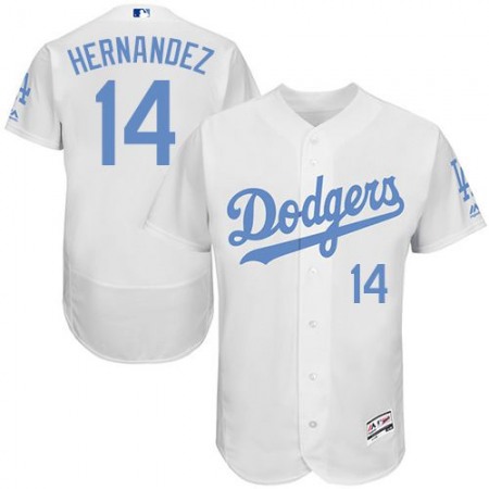 Dodgers #14 Enrique Hernandez White Flexbase Authentic Collection 2016 Father's Day Stitched MLB Jersey