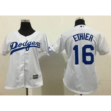 Dodgers #16 Andre Ethier White Lady Fashion Stitched MLB Jersey