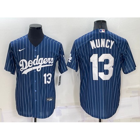 Men's Los Angeles Dodgers #13 Max Muncy Navy Cool Base Stitched Baseball Jersey