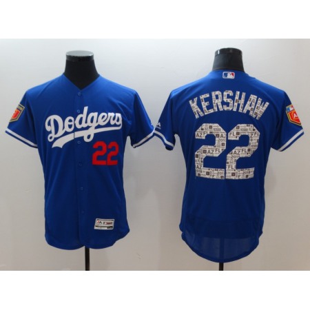 Men's Los Angeles Dodgers #22 Clayton Kershaw Royal 2018 Spring Training Flexbase Stitched MLB Jersey