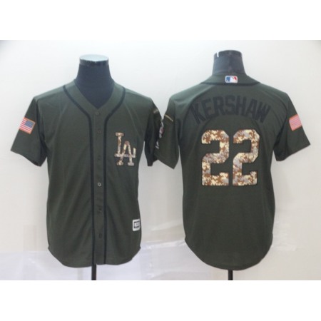 Men's Los Angeles Dodgers #22 Clayton Kershaw Salute To Service Cool Base Stitched MLB Jersey