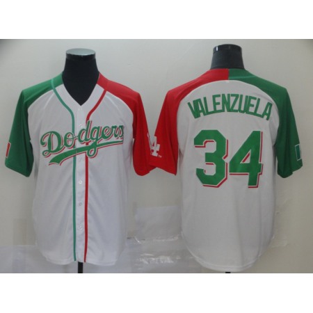 Men's Los Angeles Dodgers #34 Fernando Valenzuela Mexican Heritage Culture Night MLB Jersey