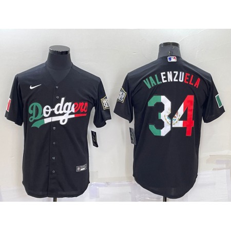 Men's Los Angeles Dodgers #34 Toro Valenzuela Black Mexico Cool Base Stitched Baseball Jersey