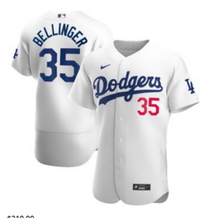 Men's Los Angeles Dodgers #35 Cody Bellinger White Flex Base Stitched MLB Jersey