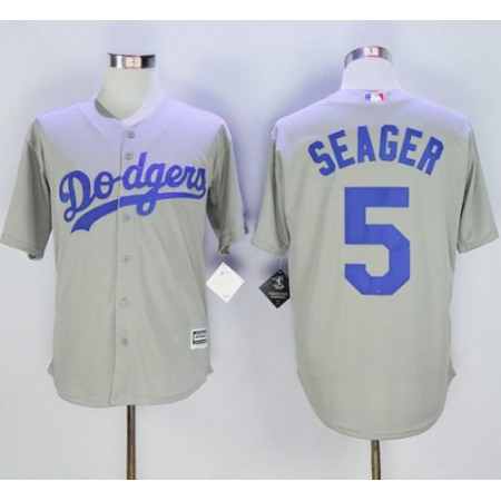 Dodgers #5 Corey Seager Grey New Cool Base Stitched MLB Jersey