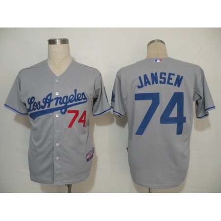 Dodgers #74 Kenley Jansen Grey Cool Base Stitched MLB Jersey