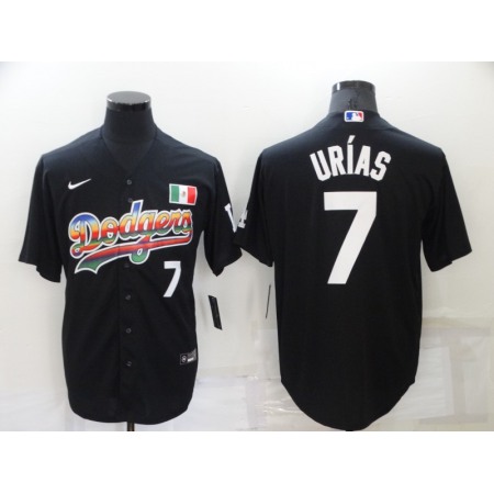 Men's Los Angeles Dodgers #7 Julio Urias Black Stitched Baseball Jersey