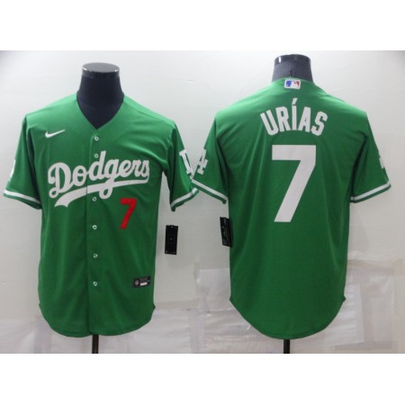 Men's Los Angeles Dodgers #7 Julio Urias Green Stitched Baseball Jersey