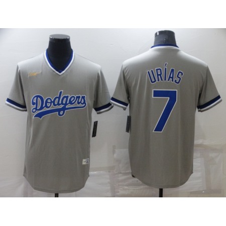 Men's Los Angeles Dodgers #7 Julio Urias Grey Stitched Baseball Jersey