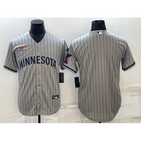 Men's Minnesota Twins Blank 2023 Grey Home Team Cool Base Stitched Jersey