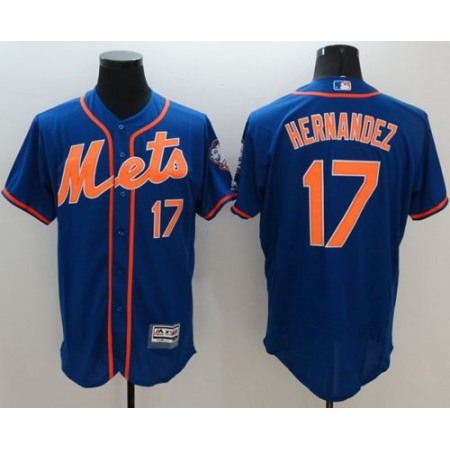 Mets #17 Keith Hernandez Blue Flexbase Authentic Collection Stitched Jersey