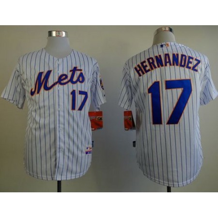 Mets #17 Keith Hernandez White(Blue Strip) Home Cool Base Stitched MLB Jersey