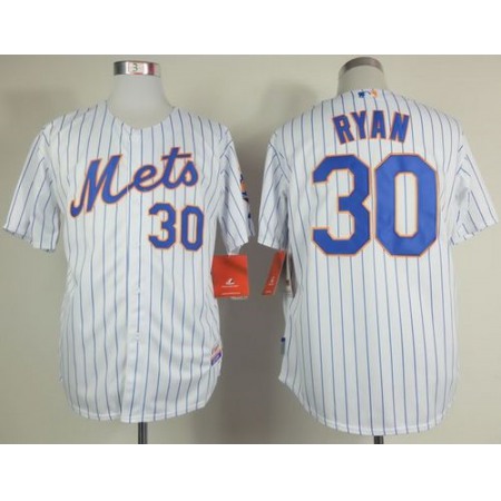 Mets #30 Nolan Ryan White(Blue Strip) Home Cool Base Stitched MLB Jersey