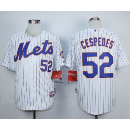 Mets #52 Yoenis Cespedes White Home Cool Base Stitched MLB Jersey