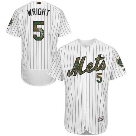 Mets #5 David Wright White(Blue Strip) Flexbase Authentic Collection 2016 Memorial Day Stitched MLB Jersey