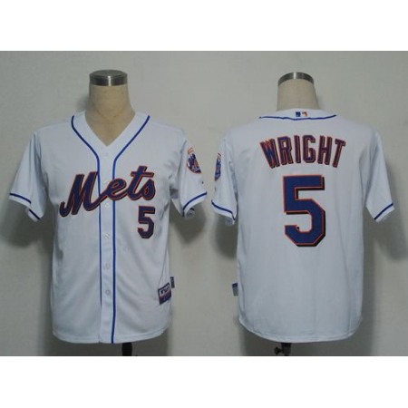 New York Mets #5 David Wright White Cool Base Stitched MLB Jersey