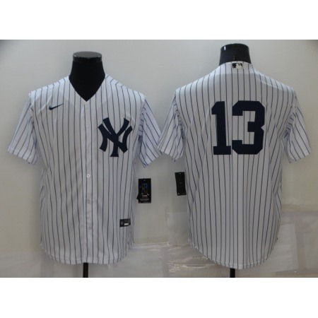 Men's New York Yankees #13 Alex Rodriguez White Cool Base Stitched Baseball Jersey