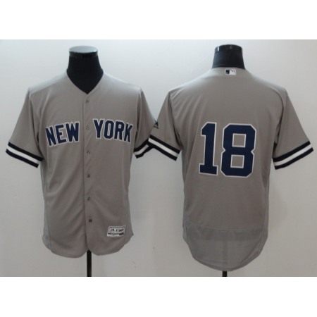 Men's New York Yankees #18 Didi Gregorius Gray Flexbase Stitched MLB Jersey