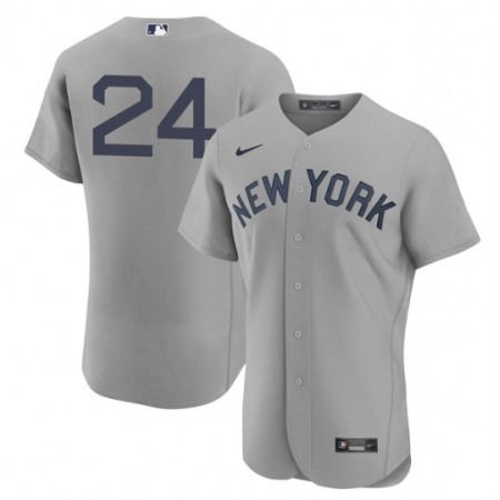 Men's New York Yankees #24 Gary Sanchez 2021 Grey Field of Dreams Flex Base Stitched Baseball Jersey