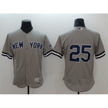 Men's New York Yankees #25 Gleyber Torres Gray Flex base Jersey