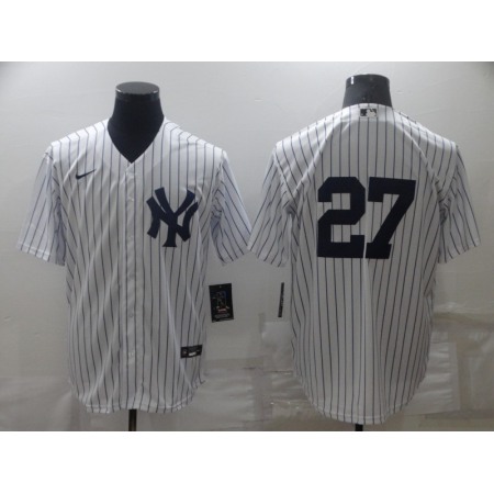 Men's New York Yankees #27 Darrell Rasner White Cool Base Stitched Baseball Jersey