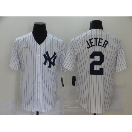 Men's New York Yankees #2 Derek Jeter 2020 New White Cool Base Stitched Jersey