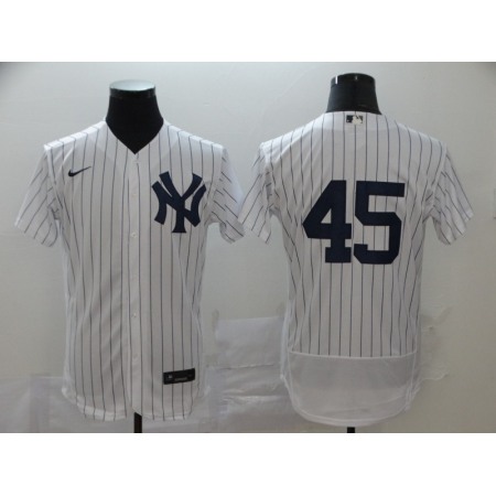 Men's New York Yankees #45 Gerrit Cole White Flex Base Stitched MLB Jersey