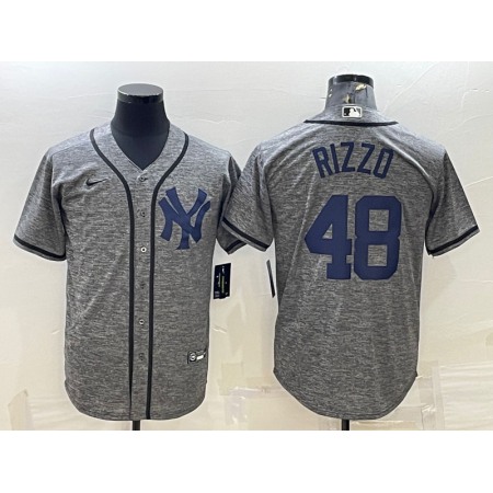 Men's New York Yankees #48 Anthony Rizzo Grey Cool Base Stitched Jersey