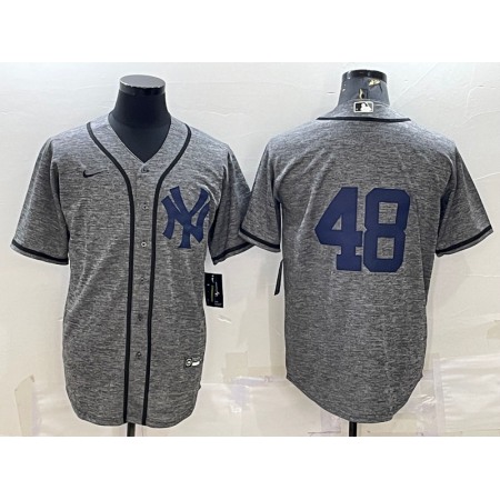 Men's New York Yankees #48 Anthony Rizzo Grey Stitched Jersey