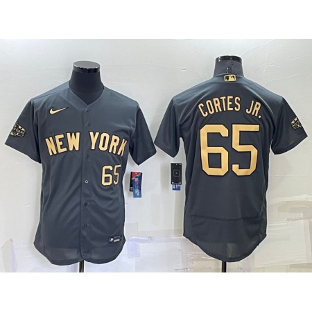 Men's New York Yankees #65 Nestor Cortes Jr. 2022 All-Star Charcoal Flex Base Stitched Baseball Jersey