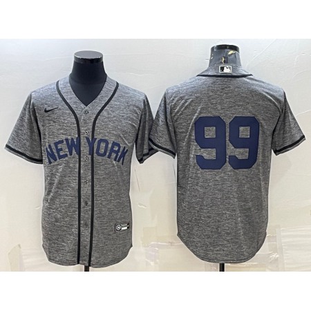 Men's New York Yankees #99 Aaron Judge Grey Cool Base Stitched Jersey