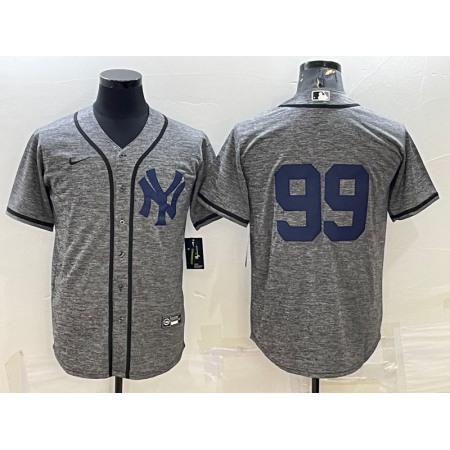 Men's New York Yankees #99 Aaron Judge Grey Cool Base Stitched Jersey