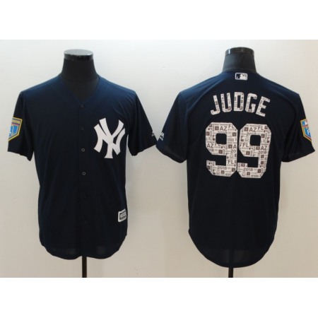 Men's New York Yankees #99 Aaron Judge Navy 2018 Spring Training Cool Base Stitched MLB Jersey