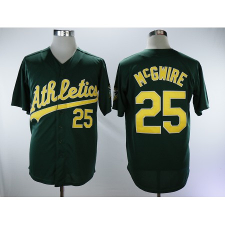 Men's Oakland Athletics #25 Mark McGwire Green Throwback Stitched MLB Jersey