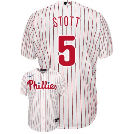 Men's Philadelphia Phillies #5 Bryson Stott White Cool Base Stitched Baseball Jersey