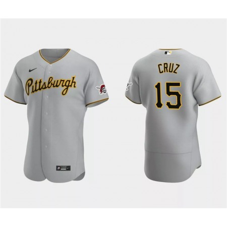 Men's Pittsburgh Pirates #15 Oneil Cruz Grey Flex Base Stitched Baseball Jersey