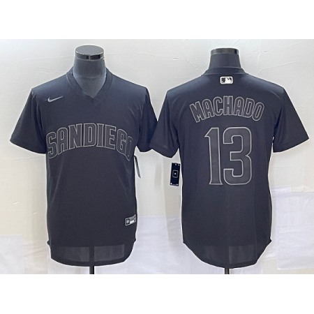 Men's San Diego Padres #13 Manny Machado Black Cool Base Stitched Jersey