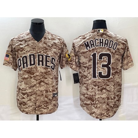 Men's San Diego Padres #13 Manny Machado Camo Cool Base Stitched Jersey