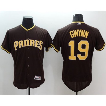 Padres #19 Tony Gwynn Brown Flexbase Authentic Collection Stitched MLB Jersey