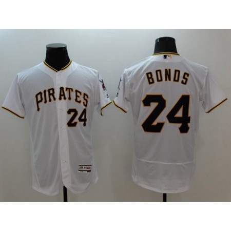 Pirates #24 Barry Bonds White Flexbase Authentic Collection Stitched MLB Jersey