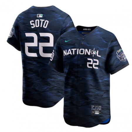 Men's San Diego Padres #22 Juan Soto Royal 2023 All-star Cool Base Stitched Baseball Jersey