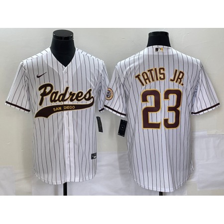 Men's San Diego Padres #23 Fernando Tatis Jr. White Cool Base Stitched Baseball Jersey