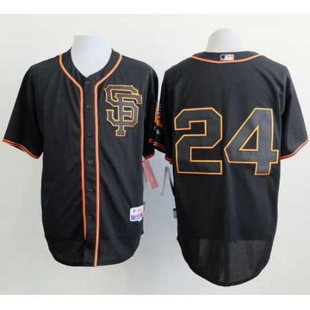 Giants #24 Willie Mays Black Alternate Cool Base Stitched MLB Jersey