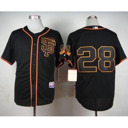 Giants #28 Buster Posey Black Alternate Cool Base Stitched MLB Jersey