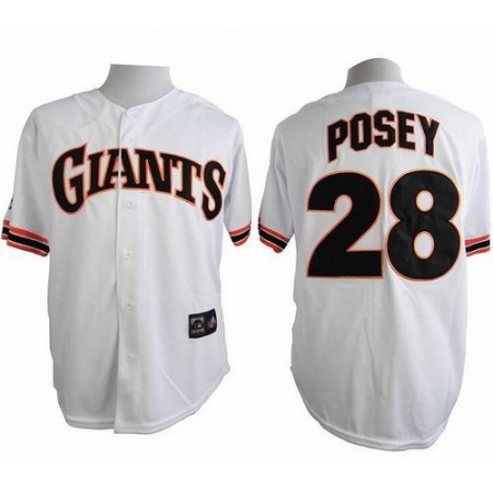 Giants #28 Buster Posey White 1989 Turn Back The Clock Stitched MLB Jersey