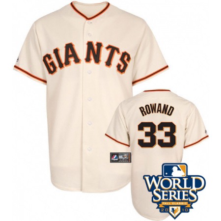 Giants #33 Aaron Rowand Cream Cool Base w/2010 World Series Patch Stitched MLB jerseys