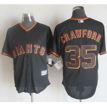 Giants #35 Brandon Crawford Black New Cool Base Stitched MLB Jersey