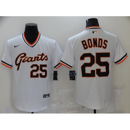 Men's San Francisco Giants #25 Barry Bonds White Cool Base Stitched Jersey