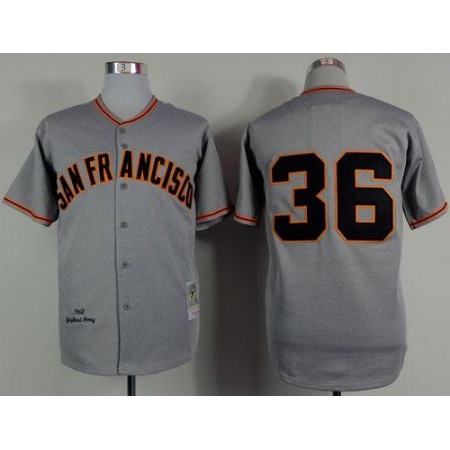 Mitchell And Ness 1962 Giants #36 Gaylord Perry Grey Stitched MLB Jersey