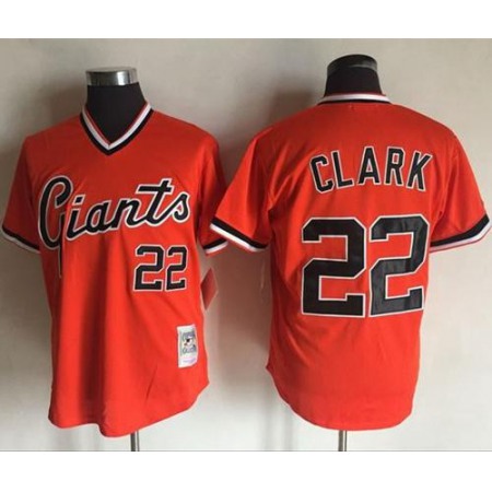 Mitchell And Ness Giants #22 Will Clark Orange Throwback Stitched MLB jerseys